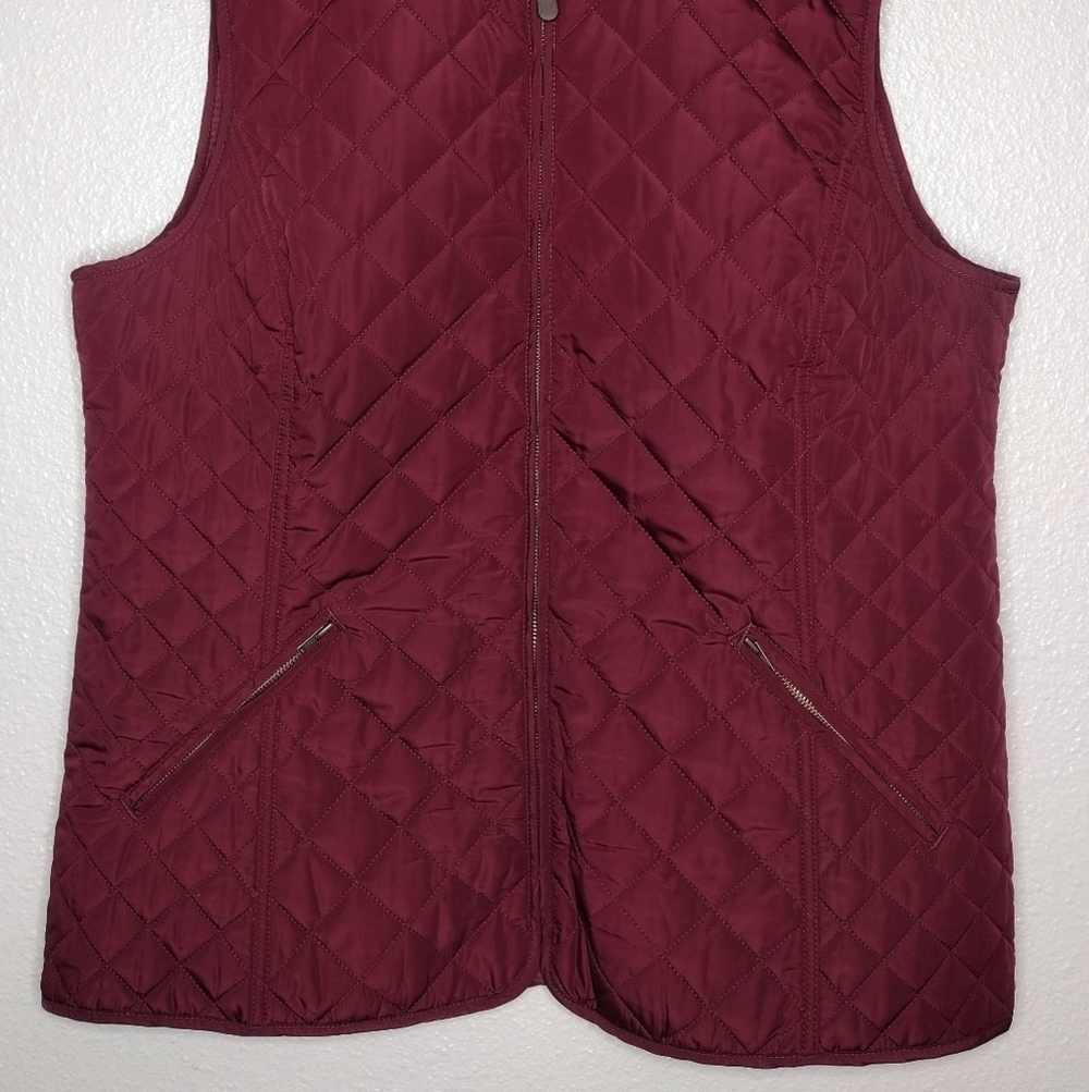 Orvis Women's Burgundy Outdoors Winter Hiking Full Zipper Puffer Vest Size M - Picture 4 of 11